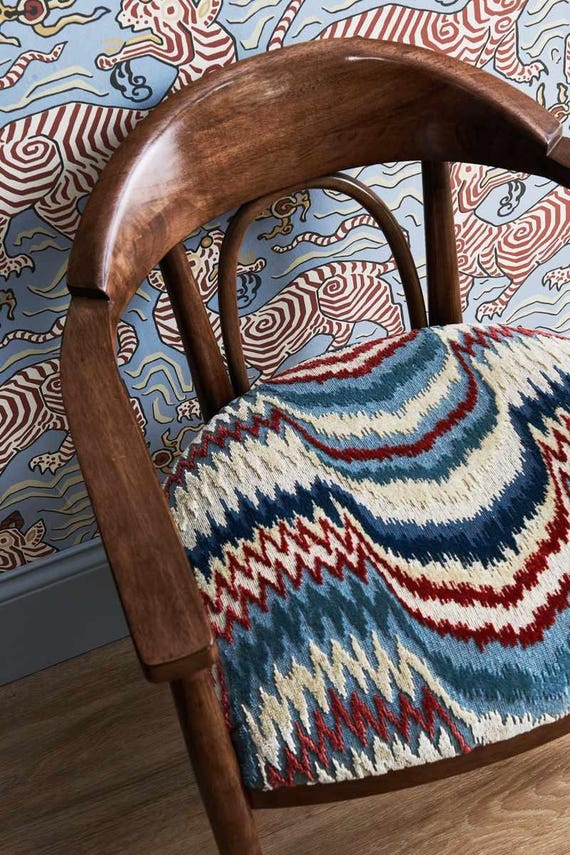 CLARENCE HOUSE Fitzgerald Flamestitch Grospoint Velvet Upholstery