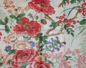 COLEFAX & FOWLER TREE Poppy Floral Glazed Cotton Fabric 10 Yards