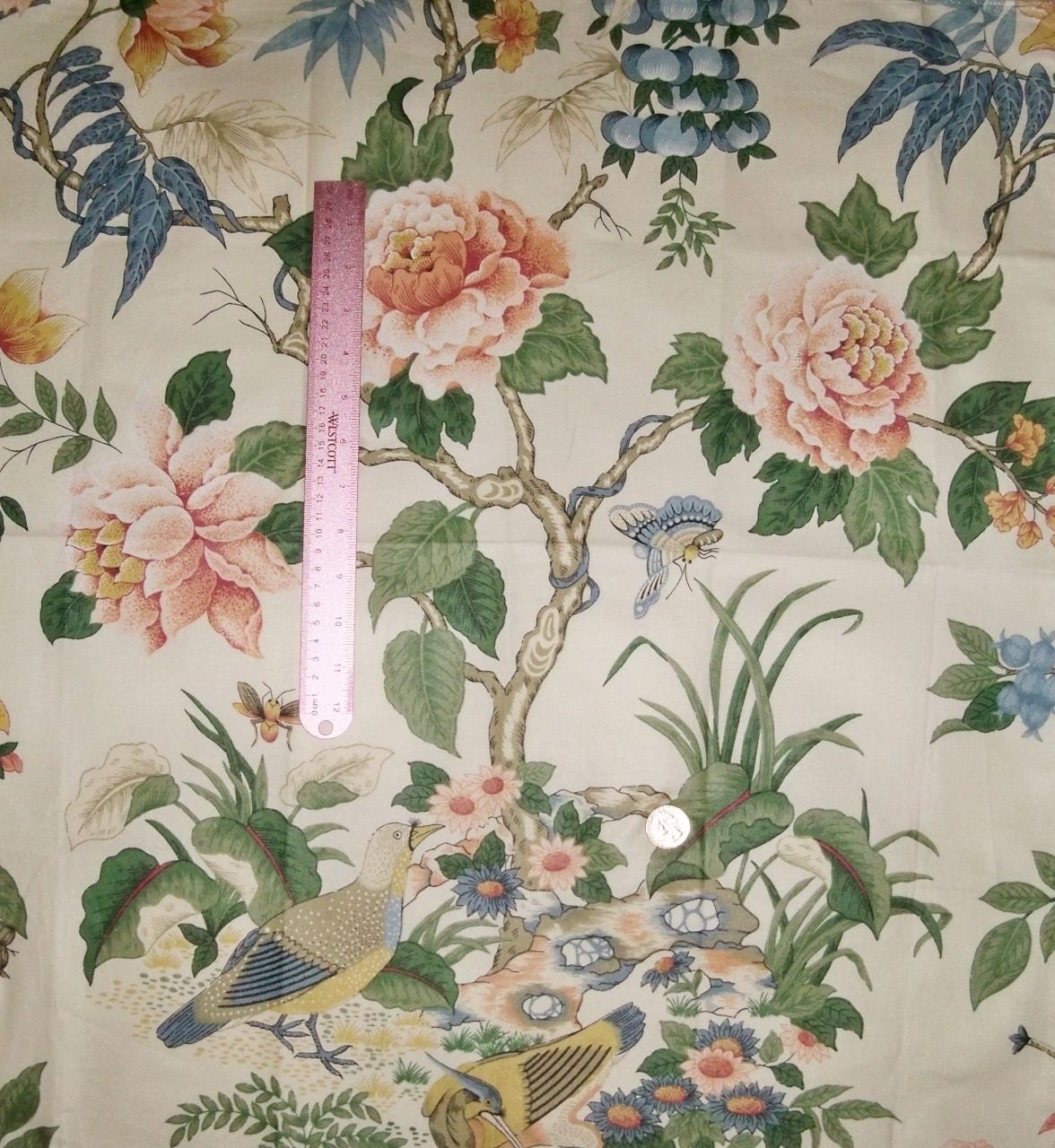 SCHUMACHER PHEASANT BIRDS Chintz Fabric 10 Yards Alabaster - Etsy