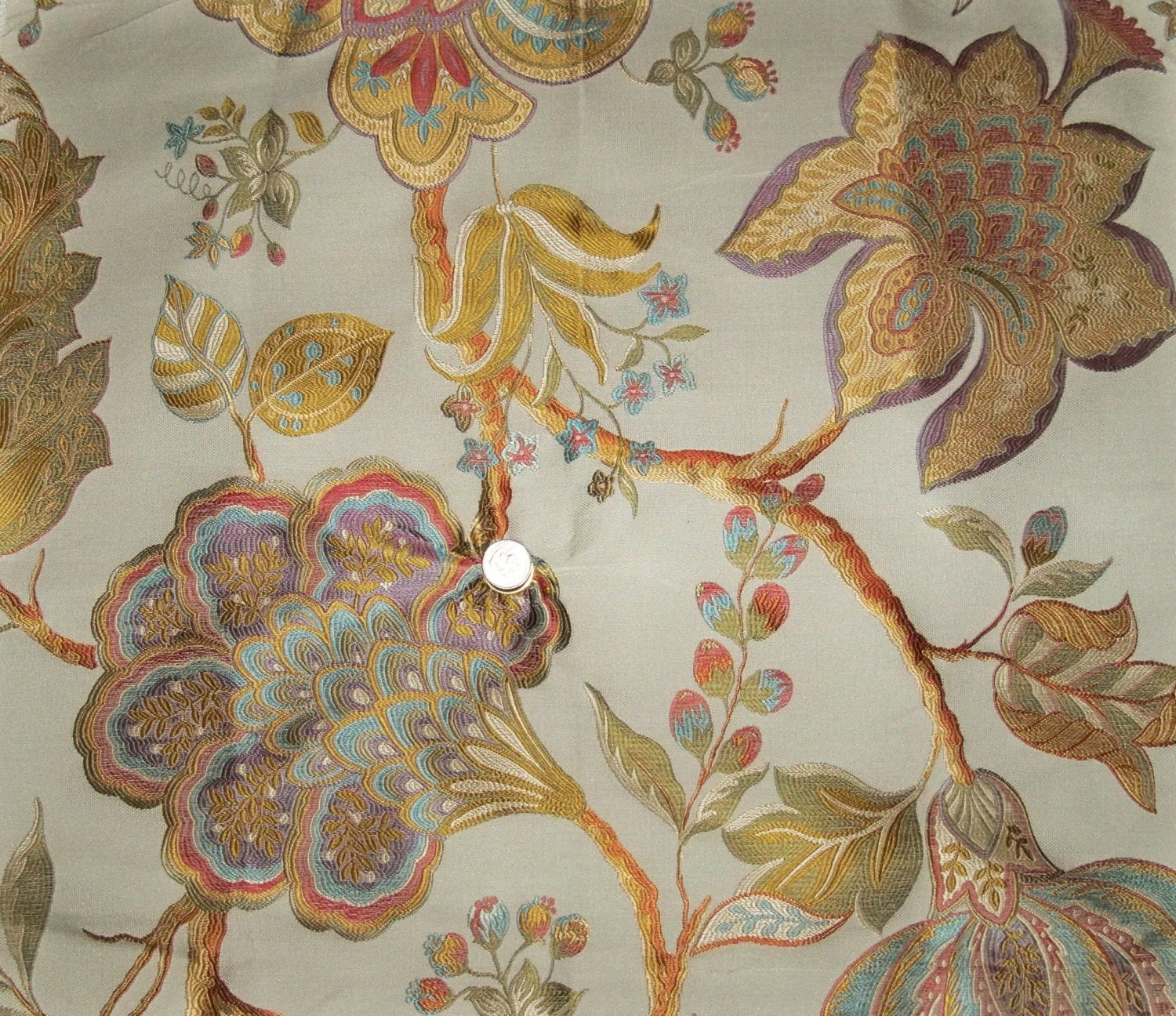 DESIGNER ELSMERE JACOBEAN Silk Damask Fabric 10 Yards Cream Etsy