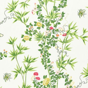 Tela de algodón SCALAMANDRE CHINOISERIE BUTTERFLIES, 10 yardas, primavera