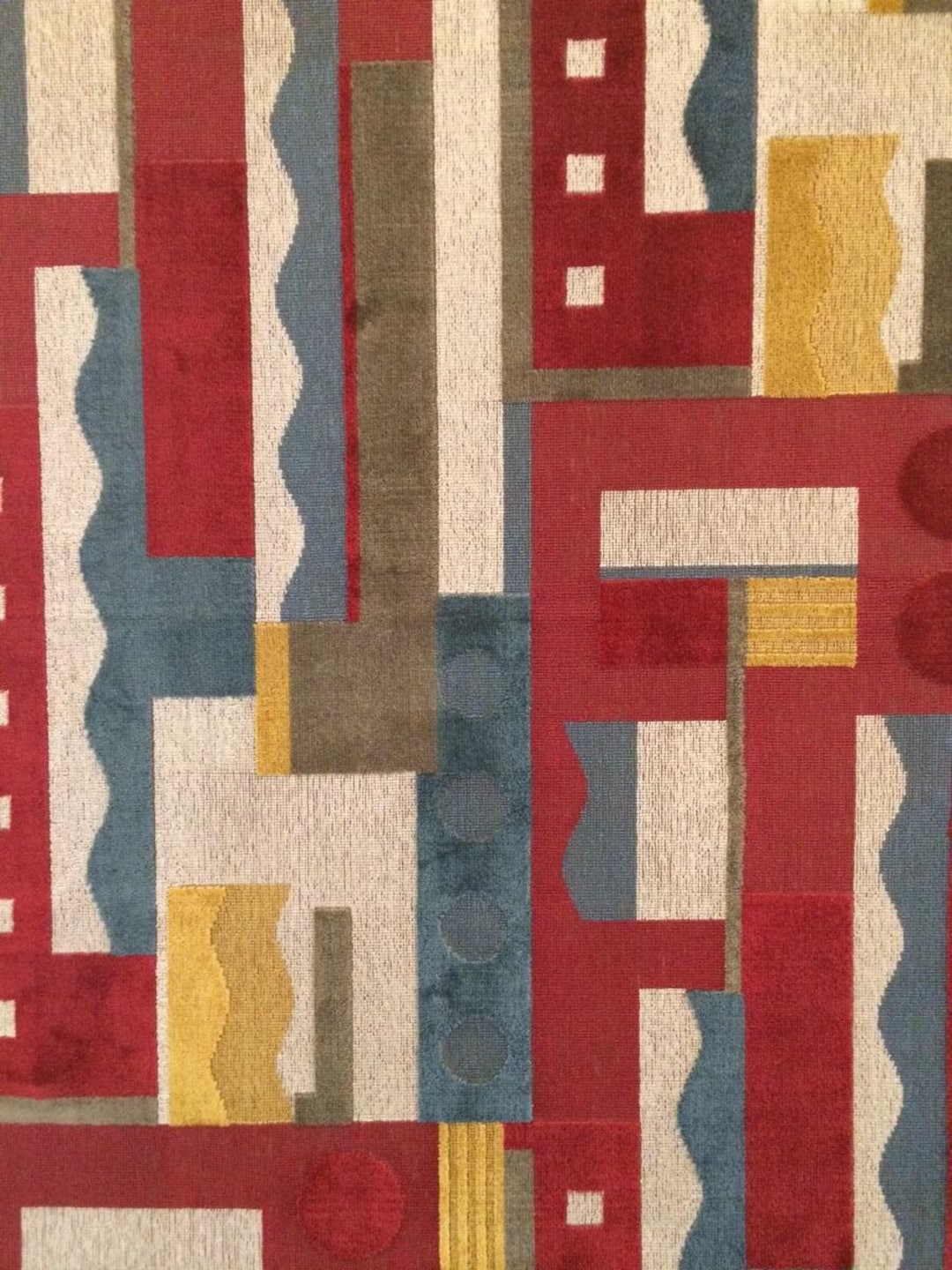 CLARENCE HOUSE ART Deco Gros Point Velvet Fabric 5 Yards Red Multi - Etsy