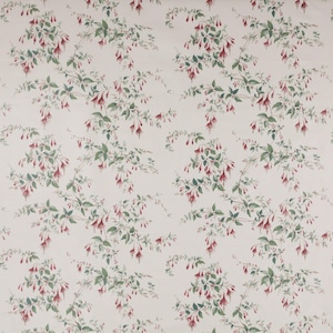 COLEFAX & FOWLER Fuchsia Floral Printed Glazed Cotton Fabric 10 Yards Pink Green