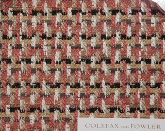 COLEFAX & FOWLER Zig Zag Flame Stitch Geometric Woven Upholstery
