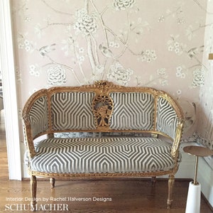 SCHUMACHER VANDERBILT RETRO Tkanina aksamitna Deco Cut 10 jardów gołębia