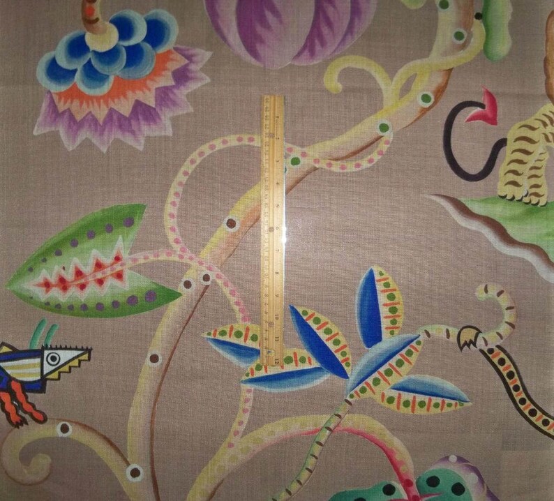 CLARENCE HOUSE JEMBALA Monkeys Lions Linen Toile Fabric 10 Etsy