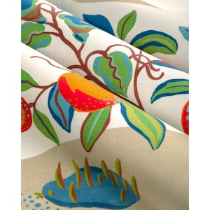 BRUNSCHWIG & FILS Pomelo Fruit Floral Linen Cotton Print Fabric 10 Yards Multi