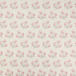 COLEFAX & FOWLER Floral Print Cotton Linen Fabric 10 Yards Pink Grey Multi