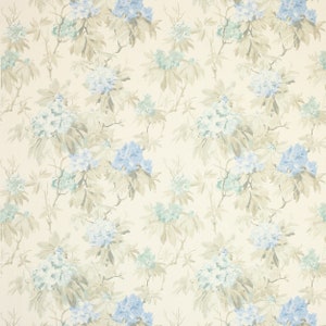 COLEFAX & FOWLER MEREWORTH English Country Floral Printed Linen Fabric 10 Yards Blue Beige