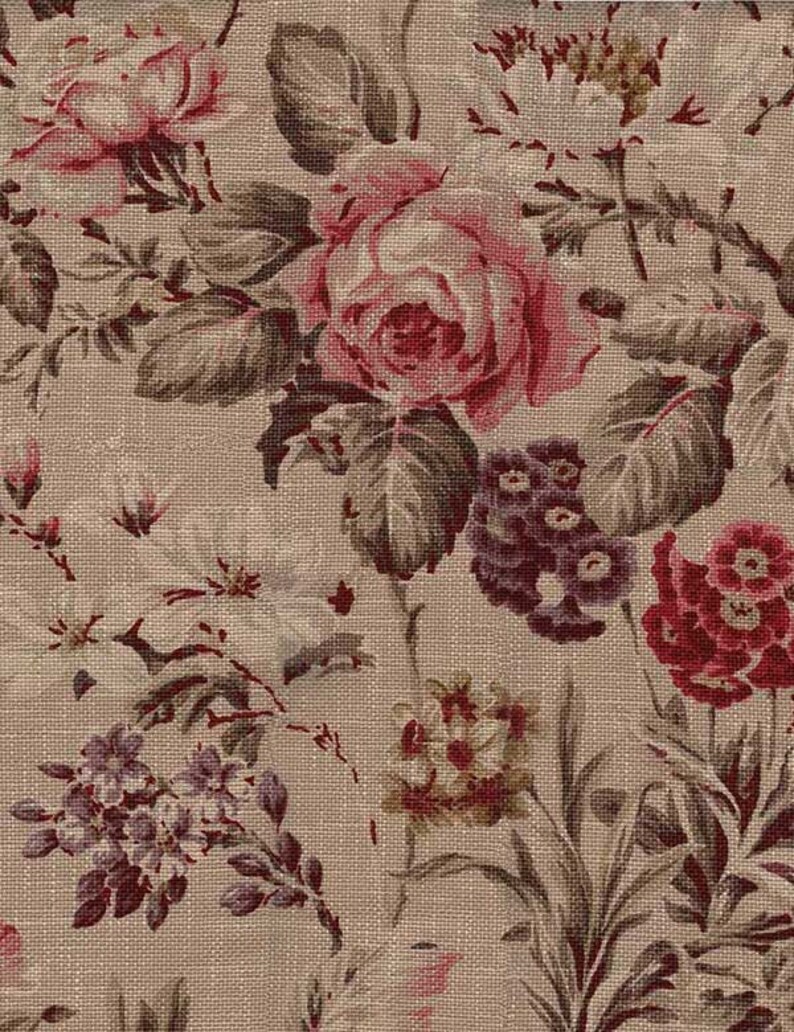 KRAVET LEE JOFA Shabby Roses Floral Fabric 10 Yards Beige