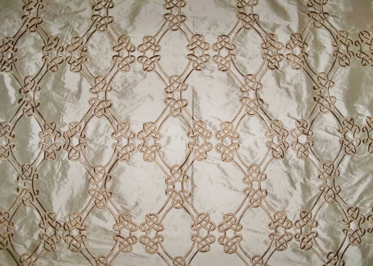 SILK LOOM Inc. CEREMONY Embroidered Silk Fabric 10 Yards Cream Gold Etsy