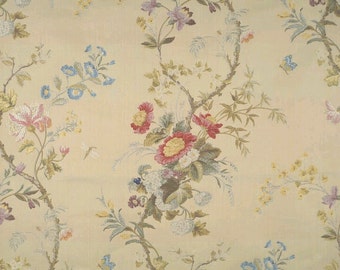 SCALAMANDRE MEISSEN SILK Lampas Damask Fabric 10 Yards Vanille