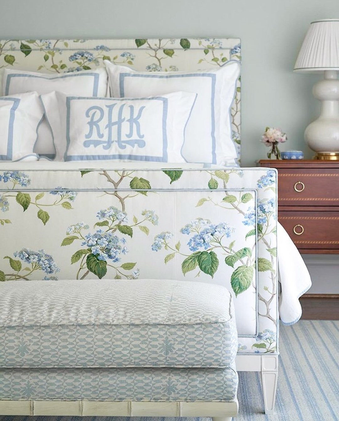 COLEFAX & FOWLER Shabby HYDRANGEA Tree Cotton Chintz Fabric 10