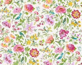 SCHUMACHER WILDFLOWERS & BIRDS Cotton Fabric 10 Yards Meadow Rose Multi