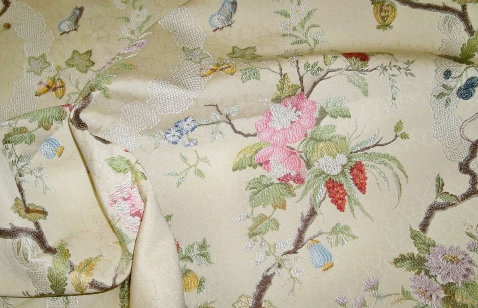 SCALAMANDRE APRILE SILK Lampas Fabric 10 Yards Magnolia Colony Etsy