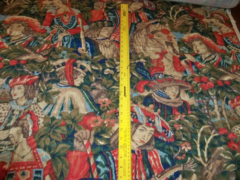 SCHUMACHER RENAISSANCE Le Retour Linen Fabric 9 Yards Multi image 4