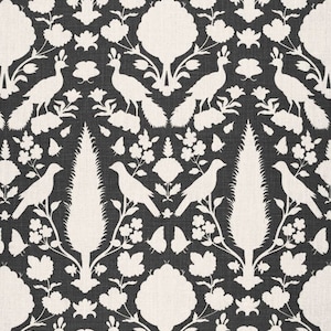 SCHUMACHER CHENONCEAU FRENCH Toile Linen Fabric 10 yards Charcoal