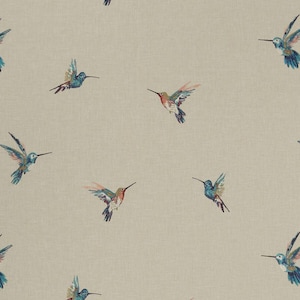 CLARKE & CLARKE Exotica Hummingbird Polyester Cotton Weave Fabric 10 Yards Tropical Multi