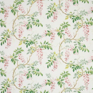 COLEFAX & FOWLER Wisteria Scrolls Cotton Fabric 10 Yards Pink Green