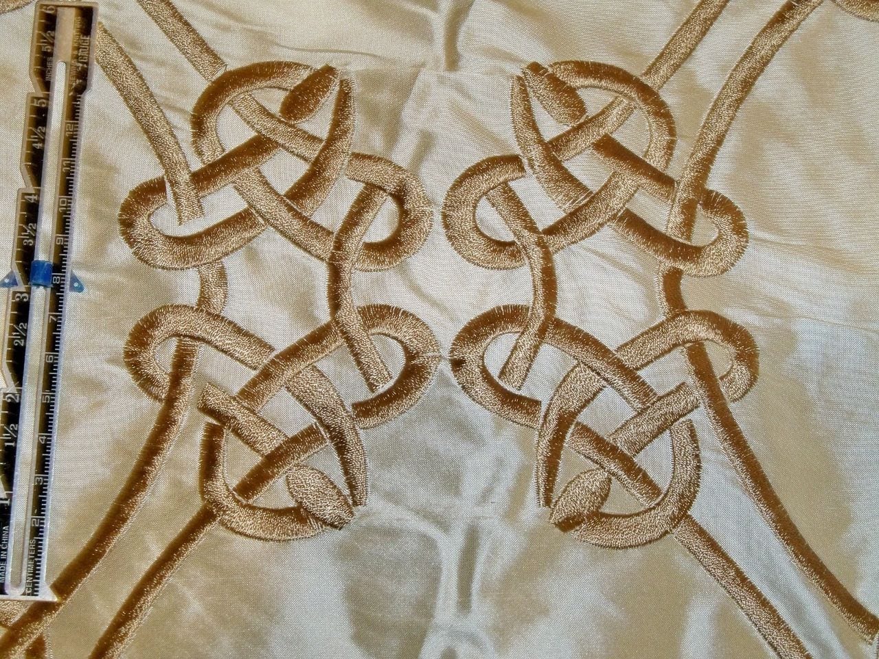 SILK LOOM Inc. CEREMONY Embroidered Silk Fabric 10 Yards Cream Gold Etsy