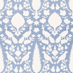 SCHUMACHER CHENONCEAU FRENCH Toile Linen Fabric 10 yards Sky