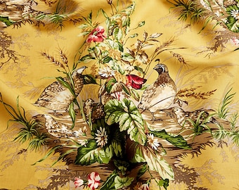 SCALAMANDRE TROPICAL BOTANICAL Birds Toile Fabric 3 Yards Sun Rose Blue Multi - Etsy