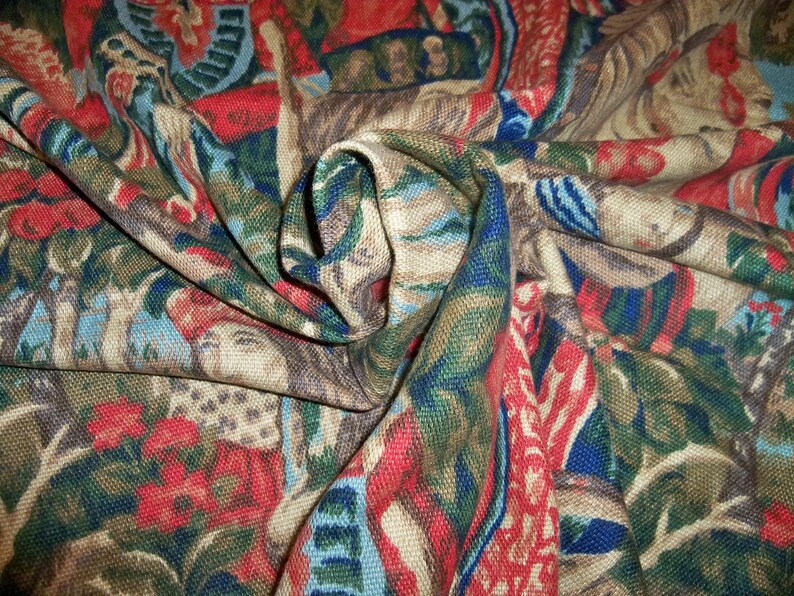 SCHUMACHER RENAISSANCE Le Retour Linen Fabric 9 Yards Multi image 6