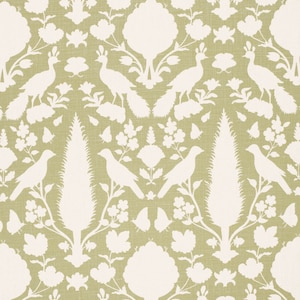 SCHUMACHER CHENONCEAU FRENCH Toile Linen Fabric 10 yards Sage