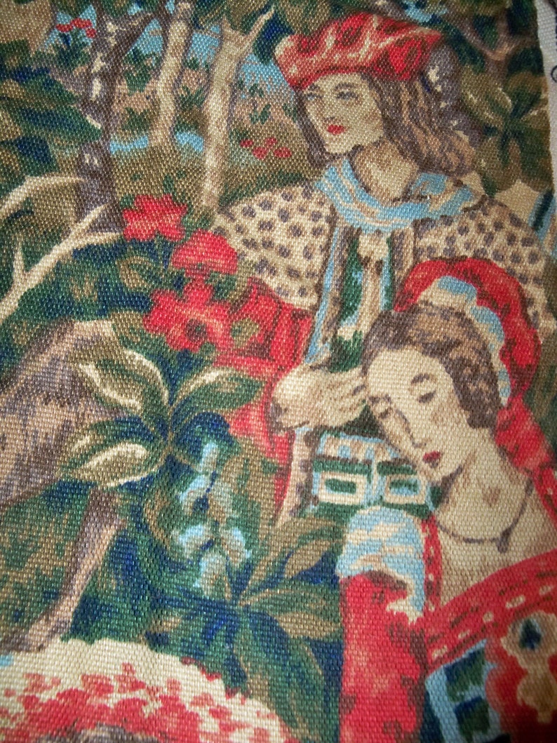 SCHUMACHER RENAISSANCE Le Retour Linen Fabric 9 Yards Multi image 2