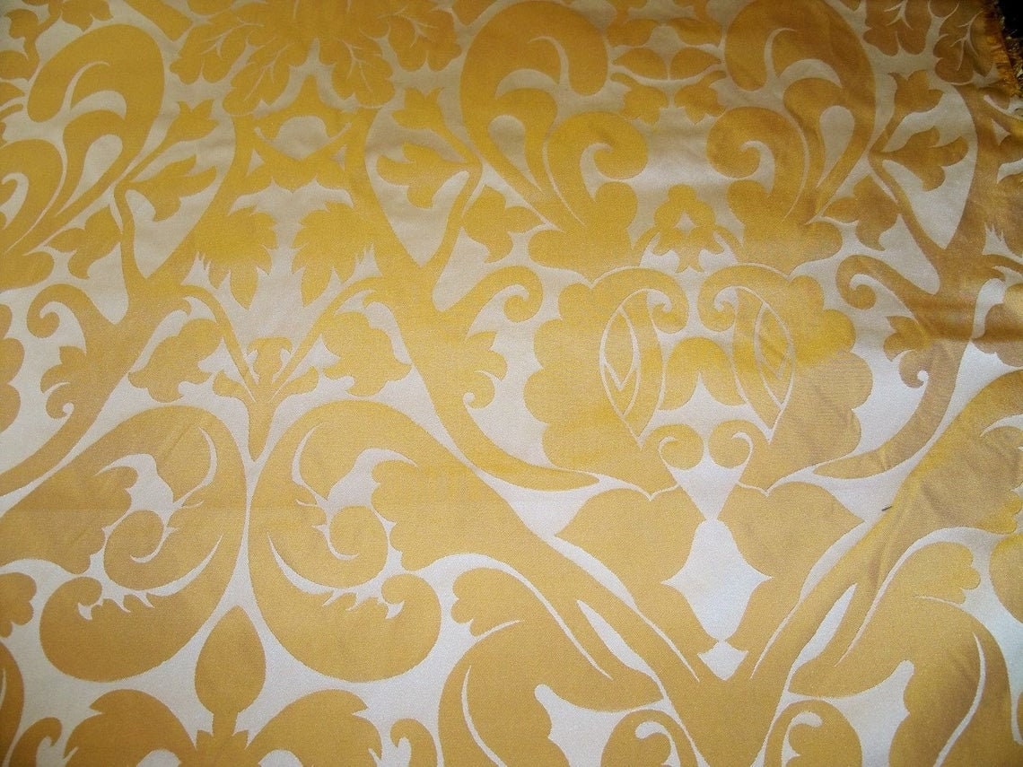 SILK LOOM MARSEILLE Silk Damask Jacquard Fabric 10 Yards Inca Etsy