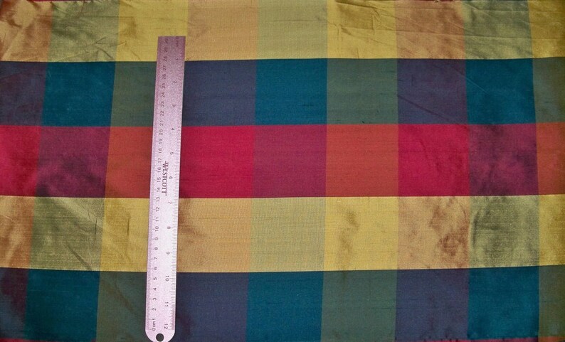 STROHEIM ROMANN Iridescent BERMUDA Silk Check Fabric 10.5 Yard STROHEIM ROMANN Iridescent BERMUDA Silk Check Fabric 10.5 Yard