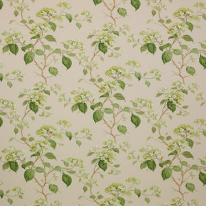COLEFAX & FOWLER Shabby HYDRANGEA Tree Linen Fabric 10 Yards Green Oyster Multi
