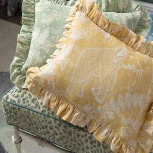 COWTAN & TOUT Indochine Chinoiserie LinenToile Fabric 10 Yards Yellow