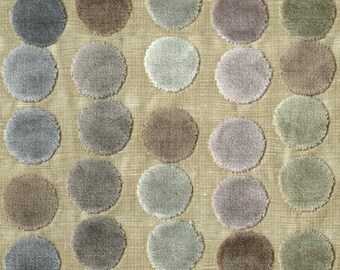 LEE JOFA KRAVET Cut Velvet Dots Fabric 10 Yards Cream Taupe Grey Blue Mauve Sage