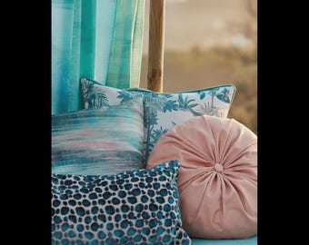 Tessuto CLARKE & CLARKE Tropical Palms, 10 iarde, multicolore minerale