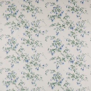 COLEFAX & FOWLER Fuchsia Floral Printed Glazed Cotton Fabric 10 Yards Ultramarine