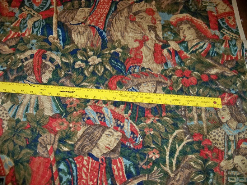 SCHUMACHER RENAISSANCE Le Retour Linen Fabric 9 Yards Multi image 5