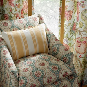 BRUNSCHWIG & FILS Jacobean Flowers Cotton Fabric 10 Yards Jewel Multi