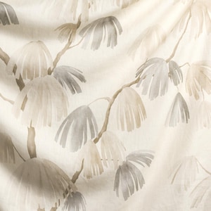 SCHUMACHER Romantic Botanical Weeping Pine Linen Fabric 10 Yards Neutral multi