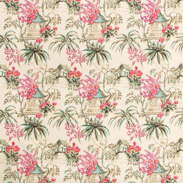 Tissu Toile Brunschwig & Fils, Motif Moyen-Orient Persan, Coton Multicolore, 10 Yards