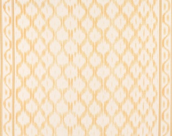 SCHUMACHER Archival Ikat with Borders Fabric 10 Yards Yellow