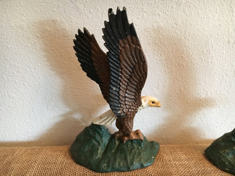 Cast Iron Bald Eagle Bookends Hubley Set of 2 Original Paint Etsy
