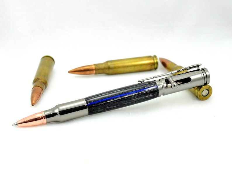 Thin Blue Line Police Pen by Oak Lane Woodworks