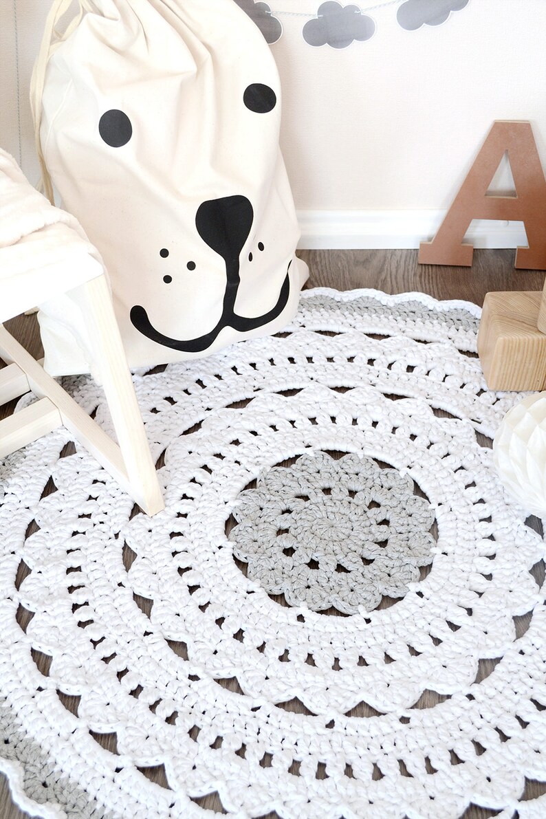 Crochet Rug Nursery Rug Kids Rug Doily Rug Nursery Etsy