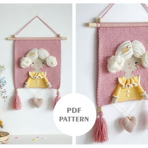 PDF PATTERN - Wall hanging pattern - Wall decor pattern - Crochet pattern - Nursery wall decor - Crochet princess -  Crochet wall hanging