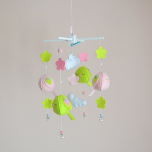 Baby mobile - Birds mobile - Flowers mobile - Felt decor - Nursery mobile - Baby room decoration - Nursery decor - Felt bird - Felt mobile
