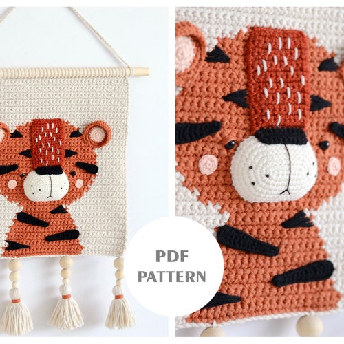 Rainbow Nursery Wall Hanging Crochet Wall Art PDF Pattern Etsy