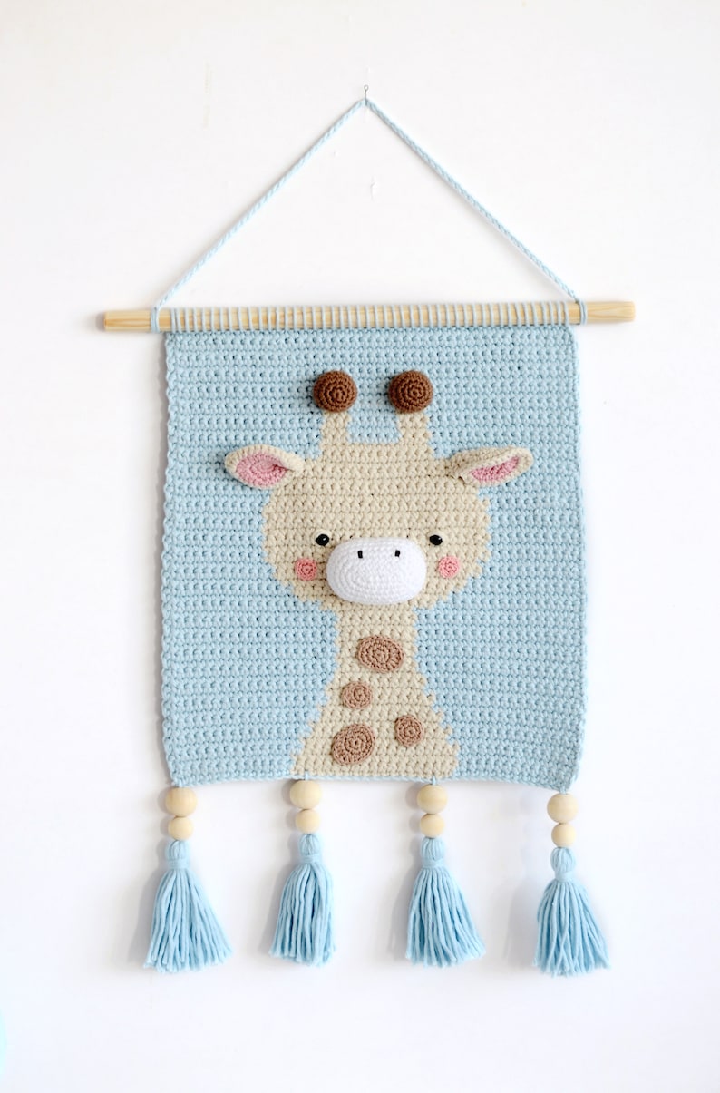 PDF PATTERN Wall hanging decor pattern Wall decor pattern Crochet decor Nursery wall decor Crochet giraffe Kids room decor image 2