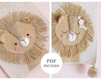 PDF PATTERN - Wall hanging decor pattern - Wall decor pattern - Crochet decor - Nursery wall decor - Crochet lion - Kids room decor