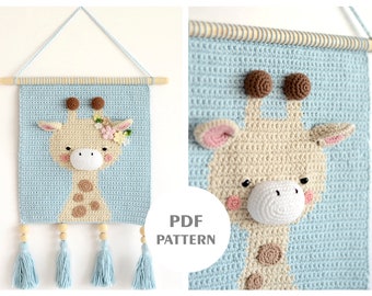 PDF PATTERN - Wall hanging decor pattern - Wall decor pattern - Crochet decor - Nursery wall decor - Crochet giraffe - Kids room decor